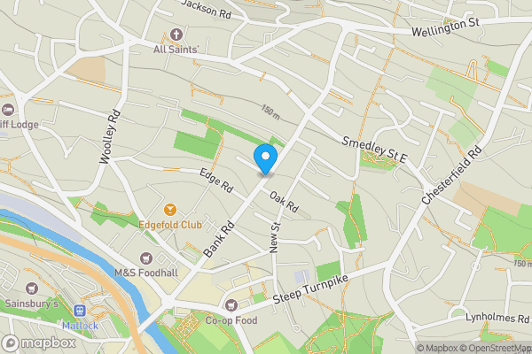 Map location for 7 Old Methodist Church Bank Road, Matlock, Derbyshire, DE4 3GL