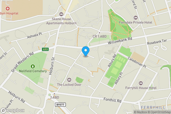 Map location for Attic Left, 12 Rosebank Place, Aberdeen, Aberdeenshire, AB11 6XP