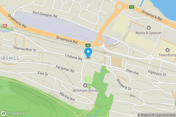 Map location for 20 Lilybank Road, Port Glasgow, Inverclyde PA14 5AN