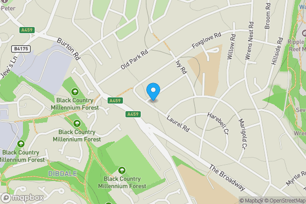 Map location for 196 Laurel Road, Dudley DY1 3NN