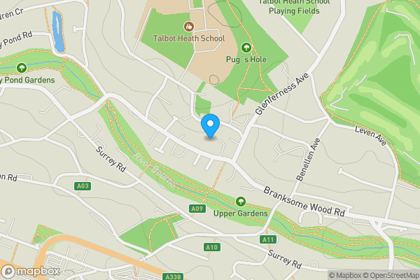 Map location for 43 Branksome Wood Road, Bournemouth, Dorset, BH4 9JT