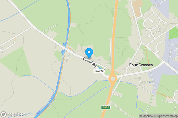 Map location for 1.04 Acres (0.42 ha) of Land at Four Crosses, Llanymynech, SY22 6PR