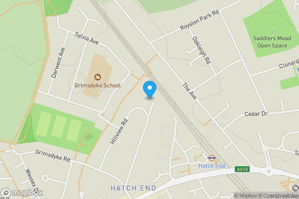 Map location for 8 Hillview Close, Hatch End, Middlesex, HA5 4PD
