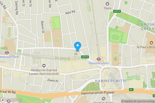 Map location for Flat 36, Lancaster House, London W6 0BZ,  Flat 2105, 145 City Road, London EC1V 1AY, Apartment 1, Kensington House, 3 Palmer Road, London SW11 4FA, & Apartments 107, 207 & 210 , 1 Newcastle Place, Westmark Tower, London, W2 1DB