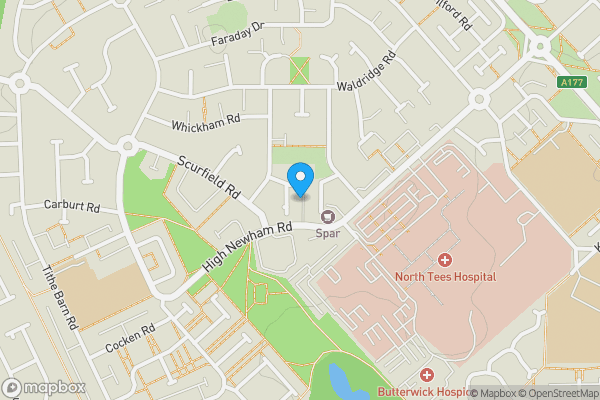 Map location for High Newham Court Stockton-on-Tees County Durham TS19 8PD