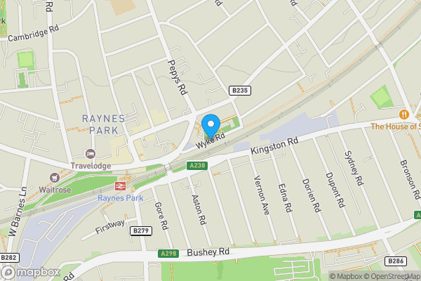 Map location for Land on the South Side of Wyke Road, Raynes Park, London SW20 8RR