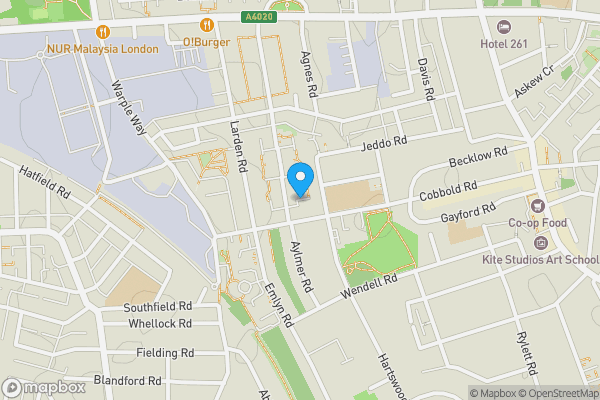 Map location for Mayfield Road, London, W12
