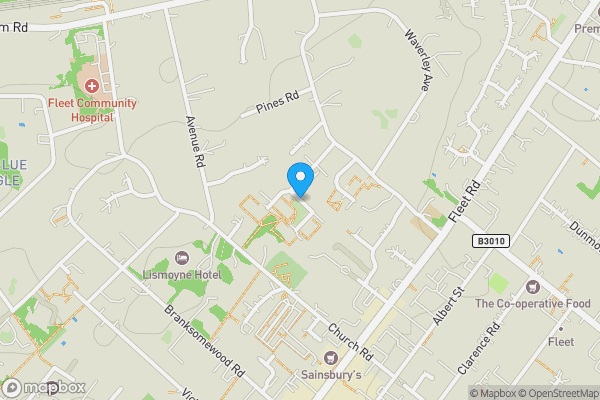 Map location for Woodlands, Fleet, Hampshire, GU51 4NT