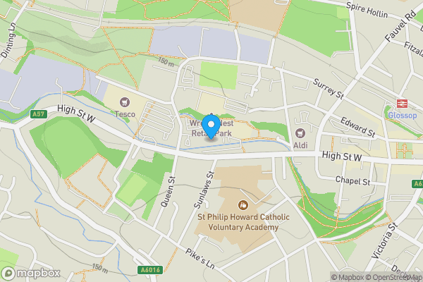 Map location for Apartment 26 Wren Nest Mill, Glossop Brook Road, Glossop, Derbyshire, SK13 8GJ