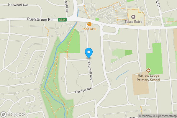 Map location for Flat 7, Sycamore Court, Grenfell Avenue, Hornchurch, Essex, RM12 4DQ