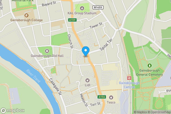 Map location for 3 & 5 North Street, Gainsborough, Lincolnshire, DN21 2HP