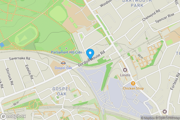 Map location for Kwik Fit, Gordon House, 6 Lissenden Gardens, Camden, London, NW5 1LX