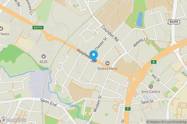 Map location for 109 Holyhead Road, Coventry, West Midlands, CV1 3AD