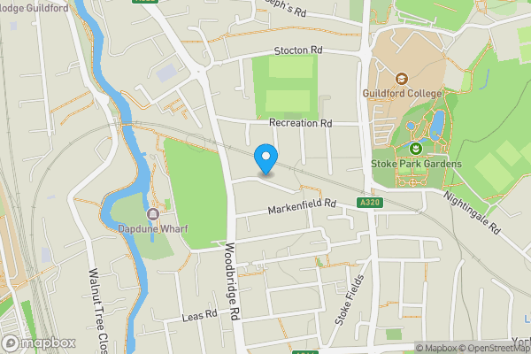 Map location for 7 Gardner Road, Guildford, Guildford, GU1 4PG