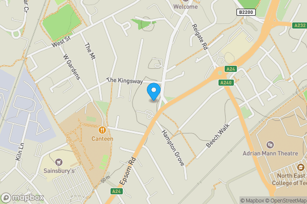 Map location for The Elders, Epsom Road, Ewell, Surrey KT17 1JT
