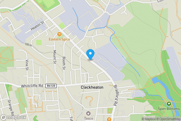 Map location for Aakash Restaurant, Bradford Road, Cleckheaton, West Yorkshire, BD19