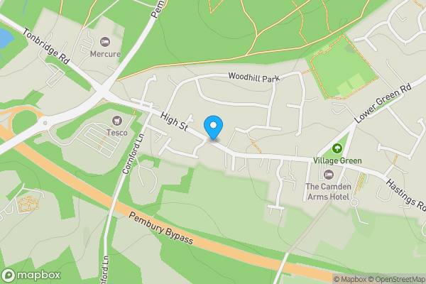 Map location for Pembury Petrol Filling Station High Street, Pembury Royal Tunbridge Wells Kent TN2 4NG