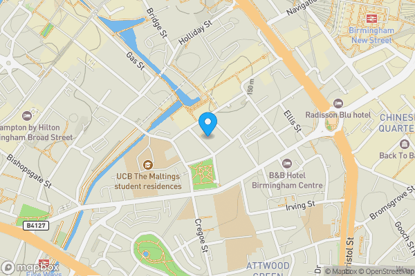 Map location for The Postbox, 169 Upper Marshall Street, Birmingham, B1 1LJ