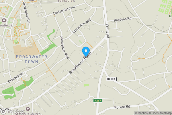 Map location for Broadwater Down, Tunbridge Wells, Kent, TN2 5NJ