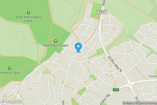 Map location for Land to the East side of Reading Road, Hook, RG27 0JY