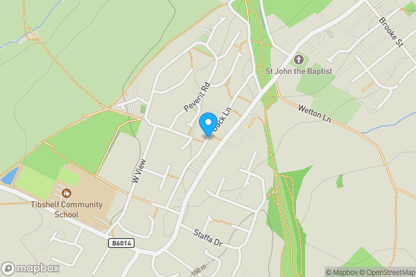 Map location for Former Garage Block, Back Lane, Tibshelf DE55 5LN