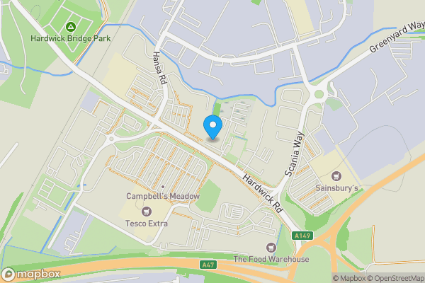 Map location for Land alongside, Hardwick Road, King's Lynn, PE30 4NA