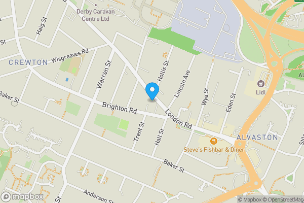 Map location for 1180 London Road, Derby, Derbyshire, DE24 8QG