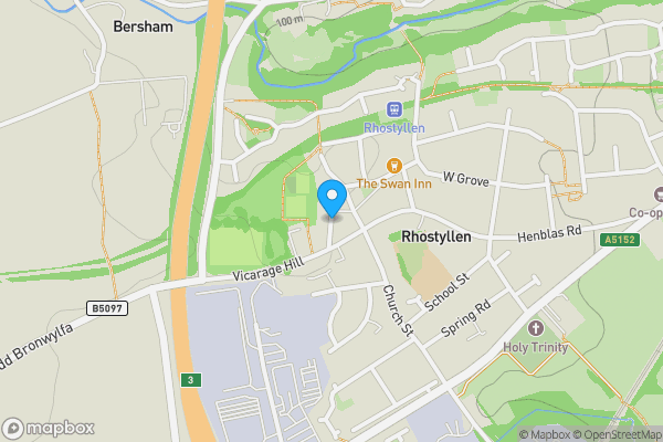 Map location for Chapel Street, Rhostyllen, Wrexham