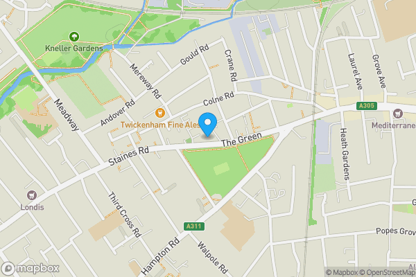 Map location for Rear 86-88, The Green, Twickenham, TW2 5AG