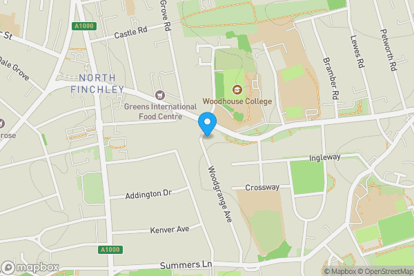 Map location for 1 Woodgrange Avenue, North Finchley, London, N12 0PT