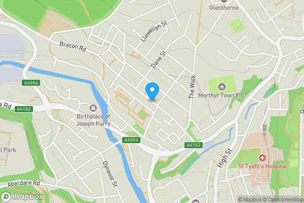 Map location for Brecon Road, Merthyr Tydfil, CF47