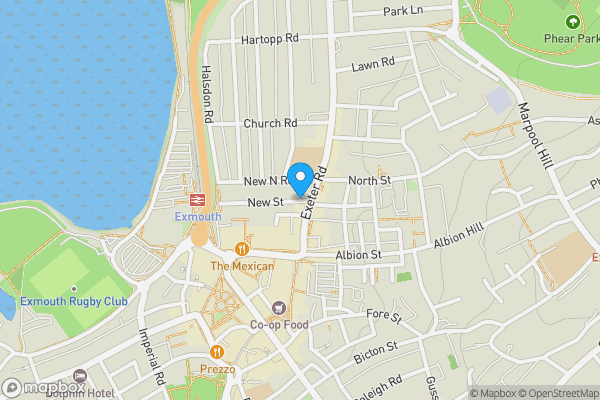 Map location for New Street, EXMOUTH, Devon, EX8 1RT