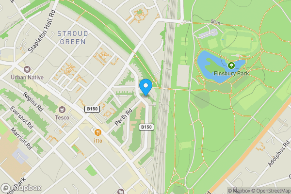 Map location for 107 Woodstock Road, Finsbury Park, London, N4 3EU