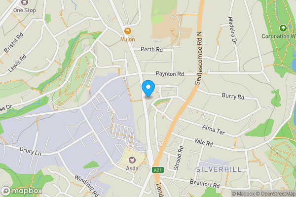 Map location for 16, Battle Road, ST. LEONARDS-ON-SEA, East Sussex, TN37 7AB