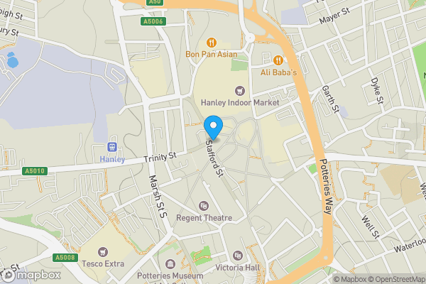 Map location for Flat 17 Moxons Island, 48 Stafford Street, Stoke, Staffordshire, ST1 1JB