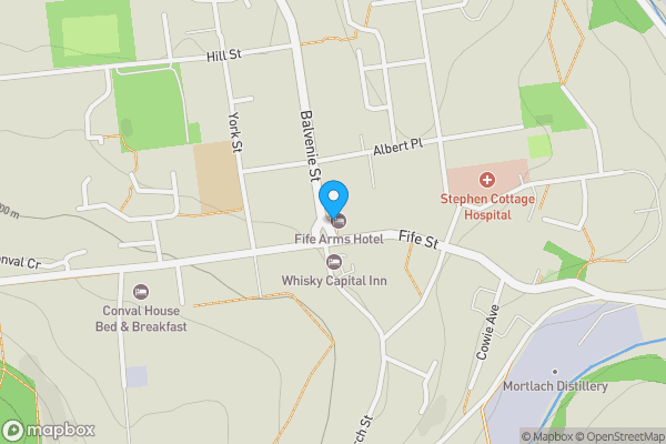 Map location for 1a & 1b The Square, Balvenie Street, Dufftown, Keith, Moray AB55 4AB