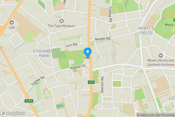 Map location for 254a Brixton Road, London , SW9 6AQ