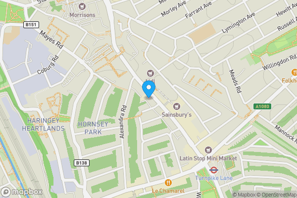 Map location for 93 & 93a High Road, Wood Green, London, N22 6BB