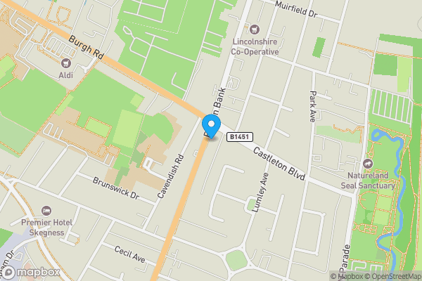 Map location for 104-106 Roman Bank, Skegness PE25 2SP