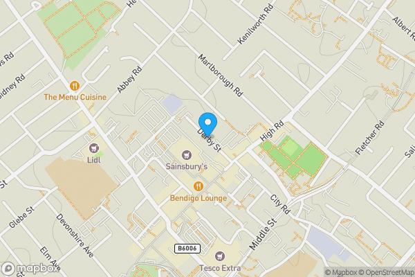 Map location for Derby Street, Nottingham, Nottinghamshire, NG1 5FF