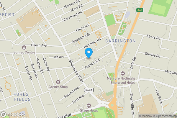 Map location for Flat 4 9 Pelham Road, Nottingham, Nottinghamshire, NG5 1AT