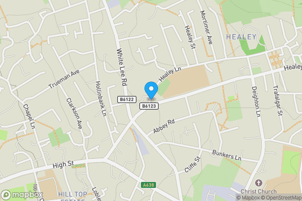 Map location for Land And Buildings On Healey Lane, Batley, West Yorkshire, WF17 8BN