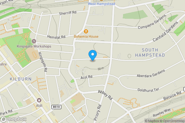 Map location for 9 Woodchurch Road, West Hampstead, London, NW6 3PL