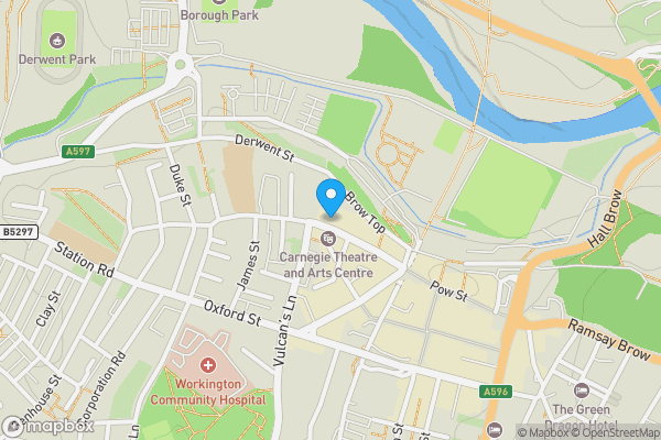 Map location for 50 Finkle Street, Workington, Cumbria CA14 2AZ