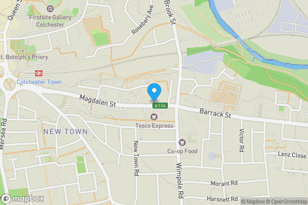 Map location for 122 Magdalen Street, Colchester, CO1 2LF