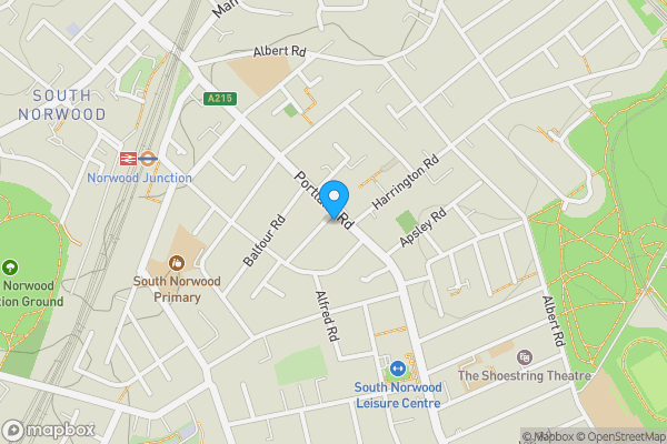Map location for Basement at 112G Portland Road, Norwood, London, SE25 4PJ