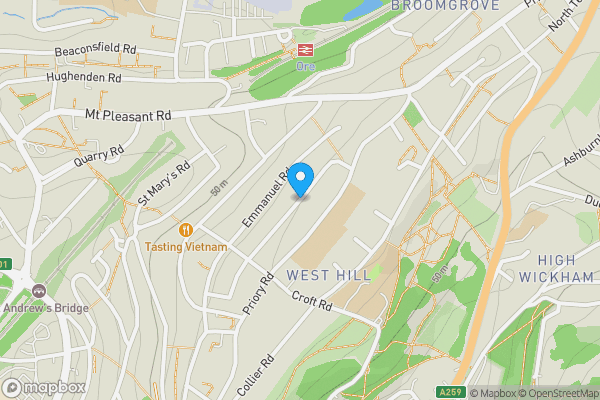 Map location for St. Thomas's Road, Hastings, East Sussex, TN34 3LG