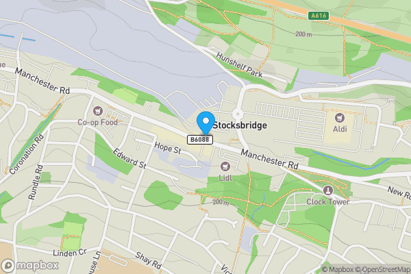 Map location for 484 & 484a  Manchester Road, Stocksbridge, Sheffield, South Yorkshire, S36 2DU