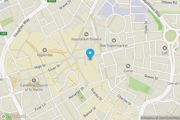 Map location for Barclays Bank, 1-3 Haymarket Towers, Leicester, LE1 1WA