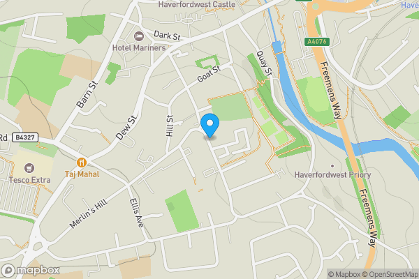 Map location for 16-17 Bush Row, Haverfordwest, Pembrokeshire, SA61 1RJ